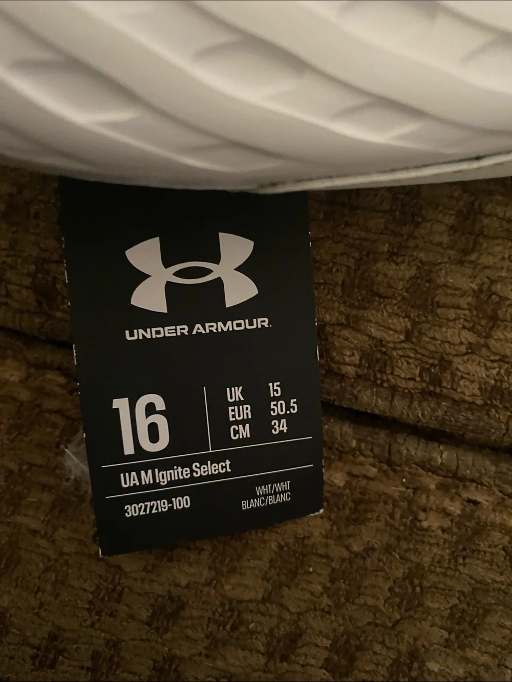 Under Armour White and Black Men's Slide Sandals